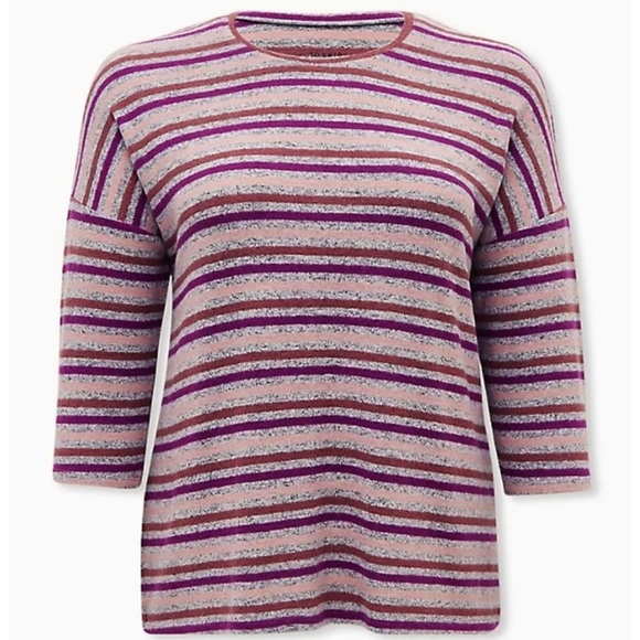 NWOT TORRID Stripe Supersoft Plush Tee - Picture 4 of 13